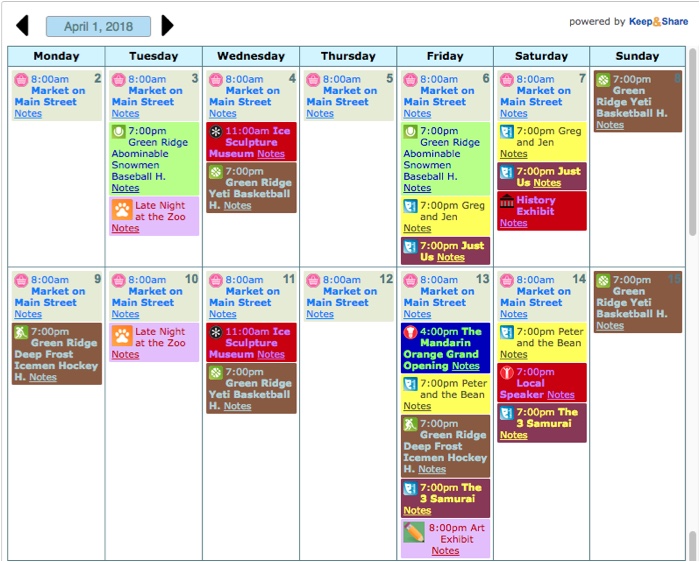 responsive month view calendar
