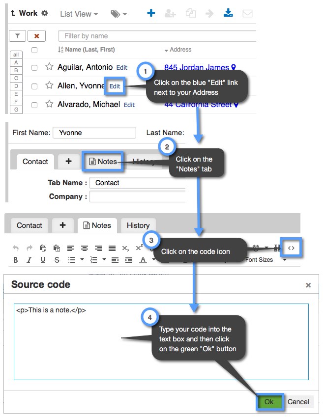 custom code in addresses