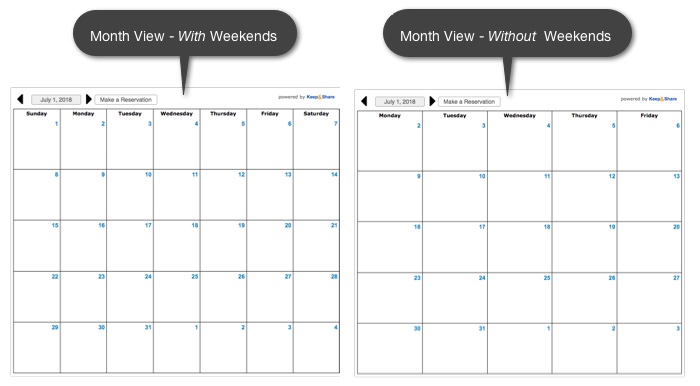 embedding a responsive month calendar
