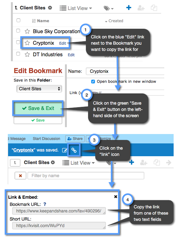 linking a single bookmark