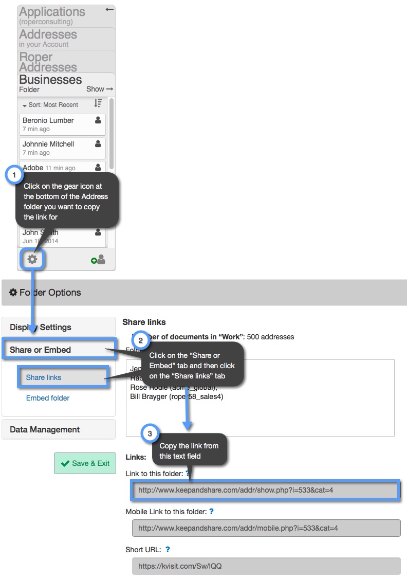 linking to address folders